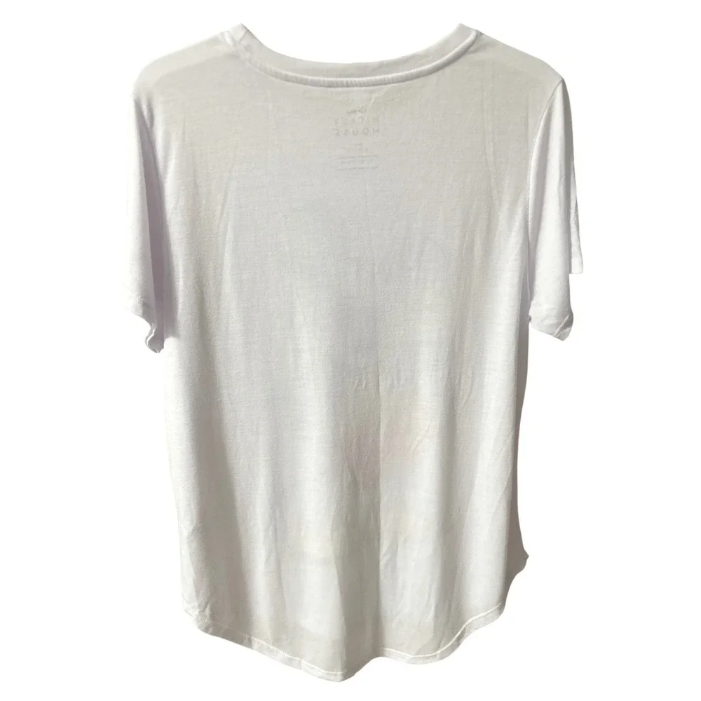 Disney Mickey Mouse Tie Dye Graphic T-Shirt White XL‎ Short Sleeve Curved Hem - Picture 3 of 5